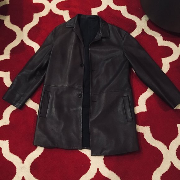 JIL SANDERS MENS LEATHER COAT - Picture 1 of 7